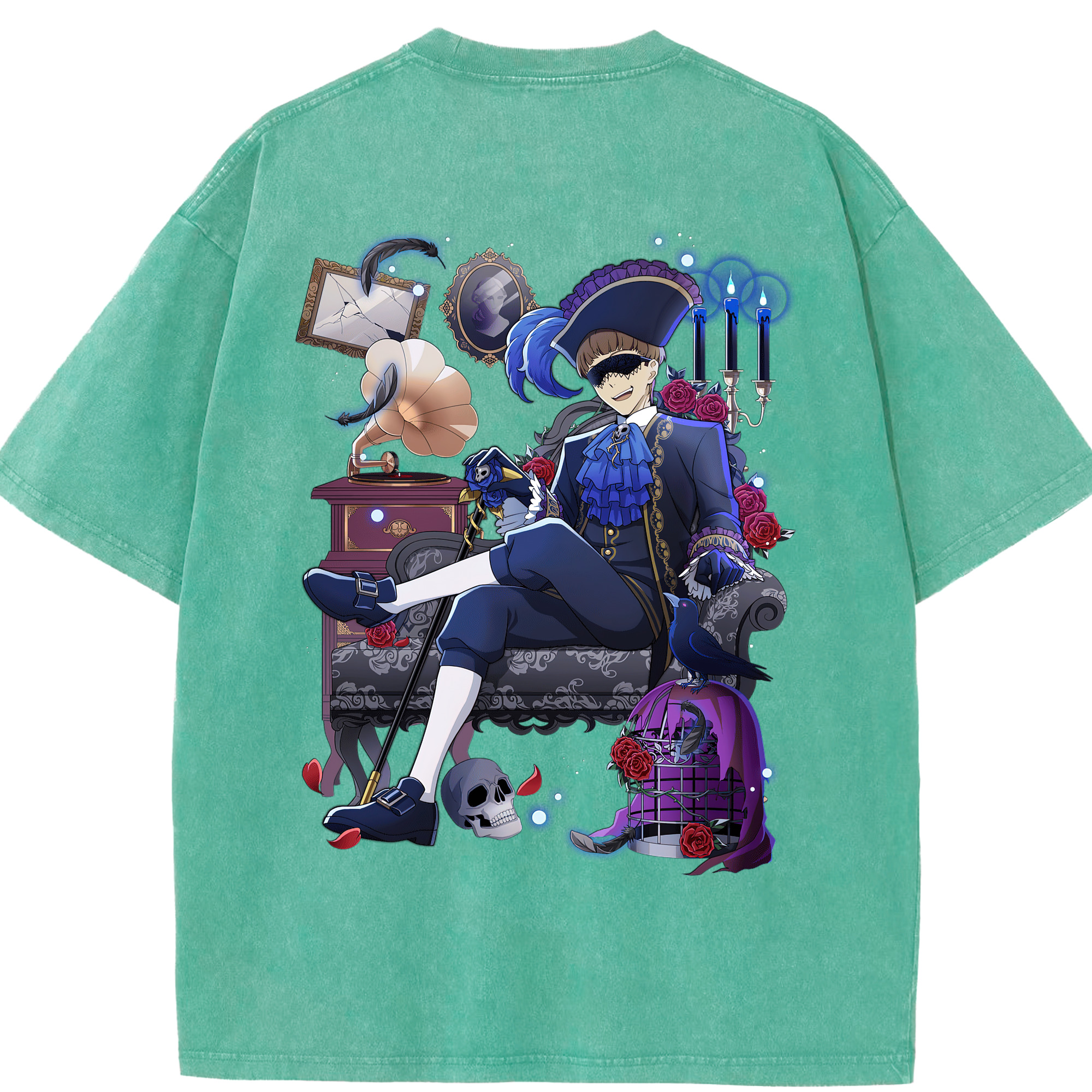 （画像用） 文豪ストレイドッグス Bungo Stray Dogs 綿100% ヴィンテージ風 半袖Tシャツ（背面プリント）